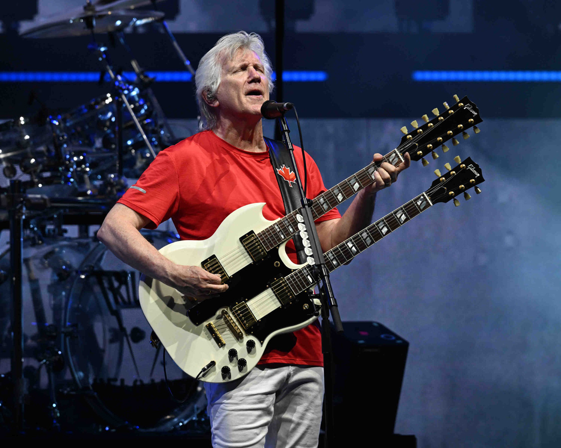 TAMPA FL - MAY 24: Rik Emmett of Triumph performs during Rock & Roll Machine Reloaded Tour at The MidFlorida Credit Union Amphitheatre May 24, 2026 in Tampa, Florida. Photo By Larry Marano © 2026